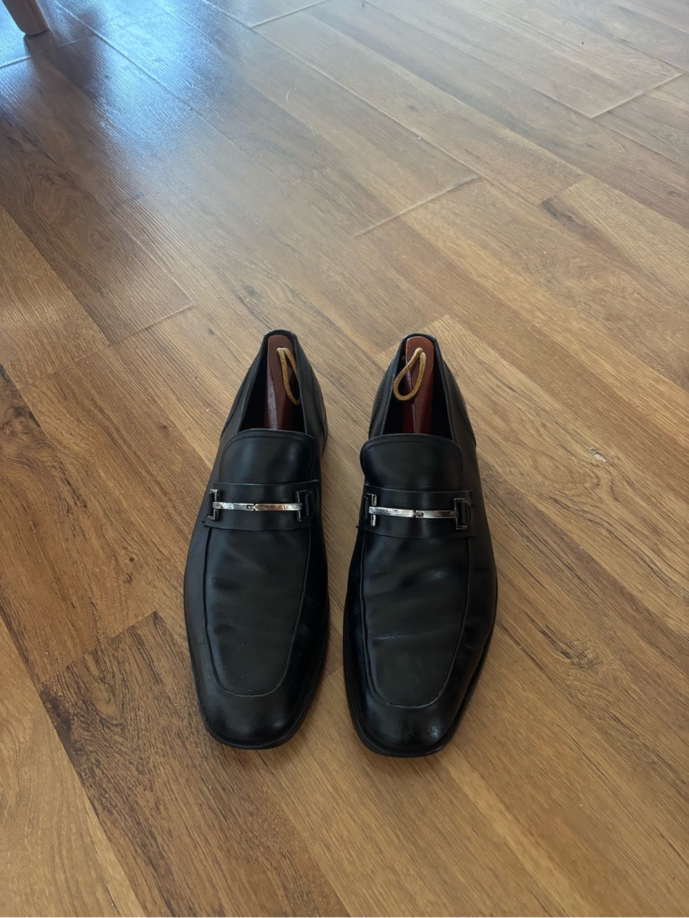 Gucci Black Leather Slip-On Loafers with Silver Bit